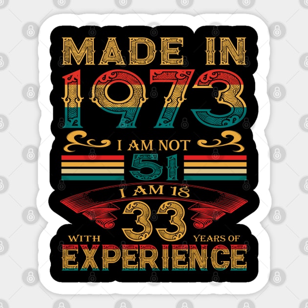 MADE IN 1973 Sticker by Velvet Love Design 